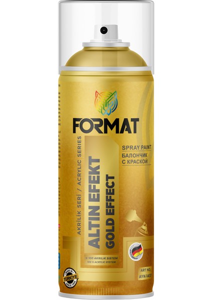Sprey Boya Altın Efekt Akrılık Sprey Boya