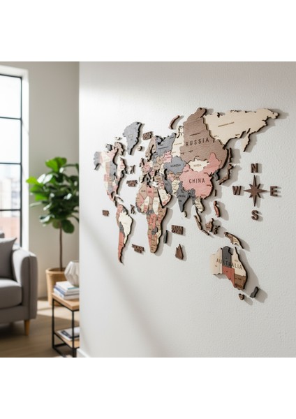 Sahra Ahşap Dünya Haritası