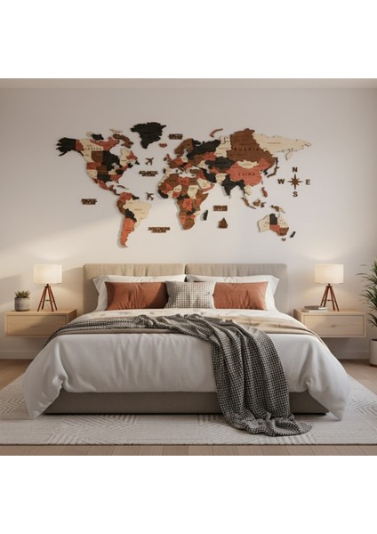 Sahra Ahşap Dünya Haritası fırsatları