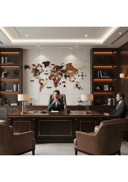 Sahra Ahşap Dünya Haritası