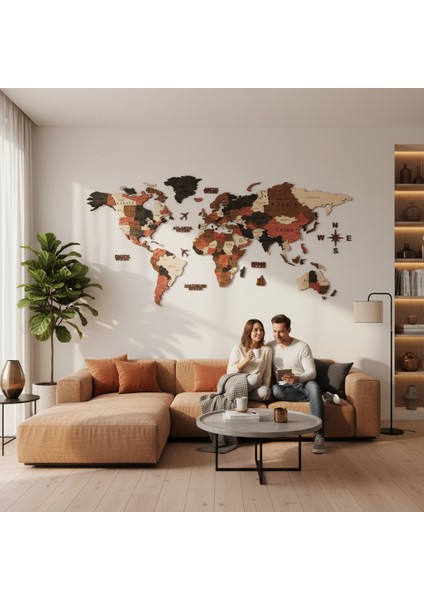 Sahra Ahşap Dünya Haritası