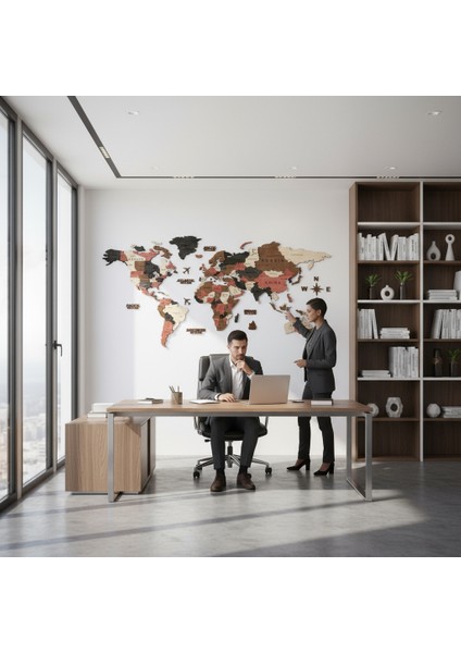 Sahra Ahşap Dünya Haritası