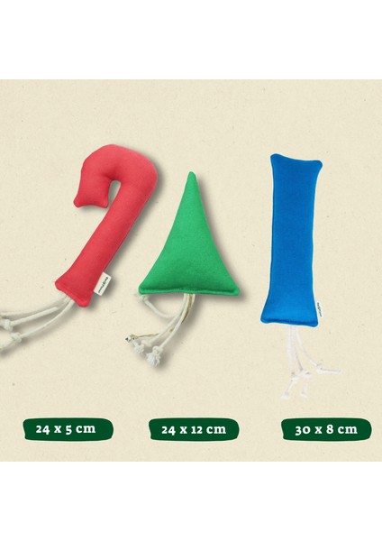 Yeni Yıl Kedi Oyuncağı Seti 3'lü- Kedi Naneli ve Doğa Dostu