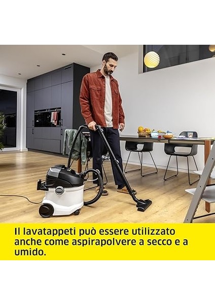 Se 5 Elektrikli Süpürge, Çok Fonksiyonlu 3'ü 1 Arada Ürün, Halı ve Sert Zeminler, Konforlu 2 Tank Sistemi, Beyaz fırsatları