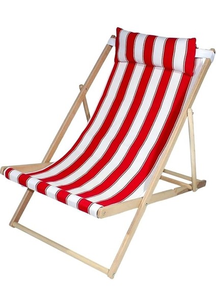 Ahşap Tasarım Katlanır Kamp Sandalyesi Şezlong Her Koşula Uygun Tekli Dinlenme Koltuğu Kırmızı indirimleri