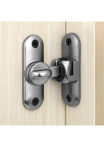 Sürgülü Kapı Kilidi Kapı Kilidi 90/180 Derece Ahşap Kapı Mandalı Bahçe Mutfak Pencereleri Gri