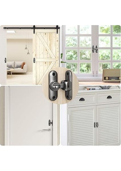 Sürgülü Kapı Kilidi Kapı Kilidi 90/180 Derece Ahşap Kapı Mandalı Bahçe Mutfak Pencereleri Gri fiyatları