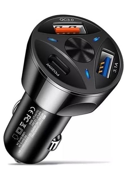 - Araç Şarj Cihazı Oto Çakmaklık, 55W Telefon Şarj Cihazı 3 Girişli Çakmaklık Adaptör CR10 3.1A 20W modelleri