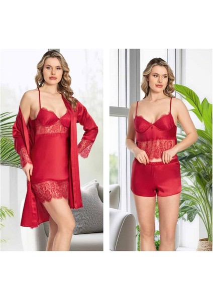 Kadın Saten 6'lı Dantelli Gelin Çeyiz Seti Jw.4r.8k1.mk