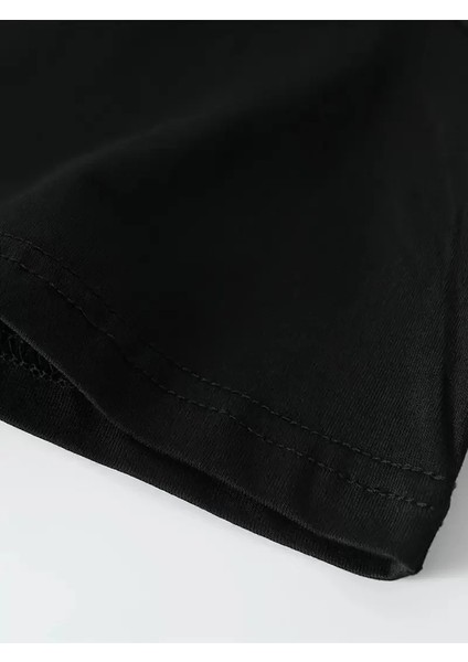 Büyük Beden Erkek "whatever" Baskılı Tişört, Oversize Erkekler Için Yaz Modası Kısa Kollu Tişörtler - Siyah modelleri