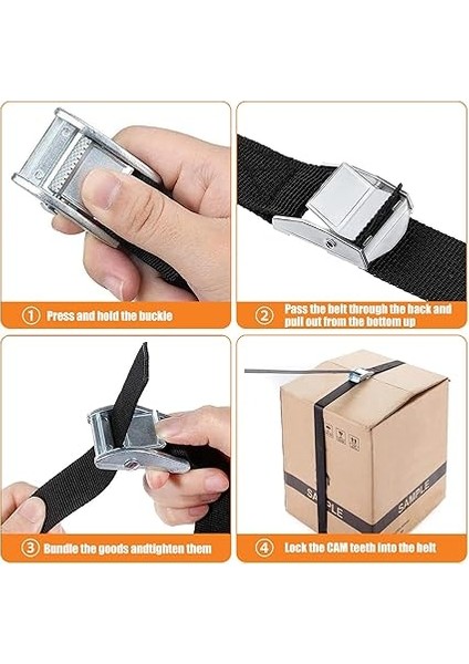 Germe Kayışı, 6 Adet Ayarlanabilir Bağlama Kayışı, 1 M x 2,5 Cm, Kısa, Sıkıştırma Kilitli, Siyah, Turuncu, Bağlama Kayışı, Motosiklet, Bisiklet Taşıyıcı, Bavul, Bagaj Paketi, Kamp Için, 250 Kg'a Kadar indirimleri