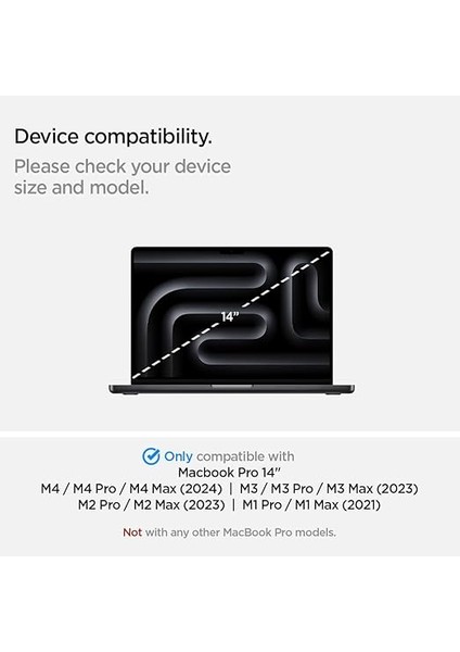 MacBook Pro 14" M2 (2023) / M1 (2021) ile Uyumlu Cam Ekran Koruyucu Tam Kaplayan Glas.tr Slim Full Cover Black - AGL04234 fiyatları