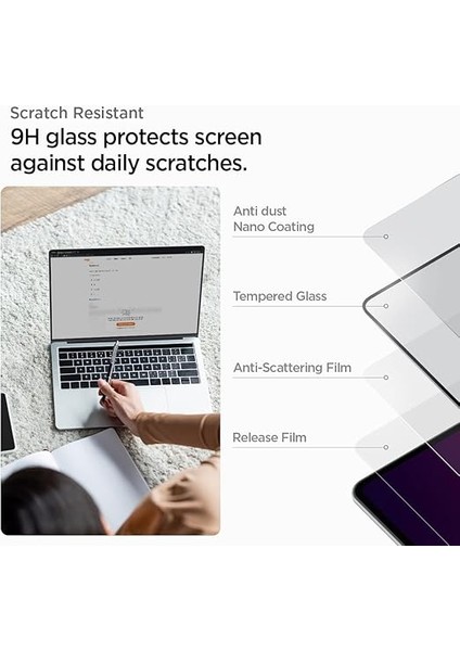MacBook Pro 14" M2 (2023) / M1 (2021) ile Uyumlu Cam Ekran Koruyucu Tam Kaplayan Glas.tr Slim Full Cover Black - AGL04234 modelleri