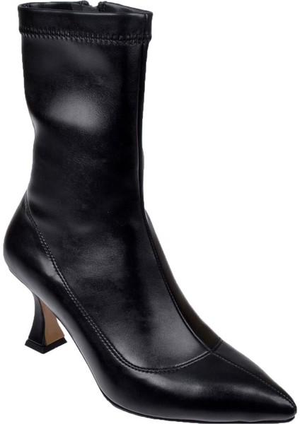 Streç Ince Topuklu Kadın Bot PL-396 Siyah