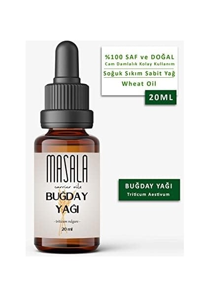 Masala Buğday Yağı 20 Ml. Soğuk Pres (Wheat Carrier Oil) modelleri