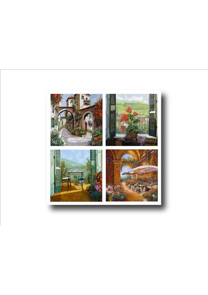 4 Parça Mdf 30X30 Tablo ST-4003