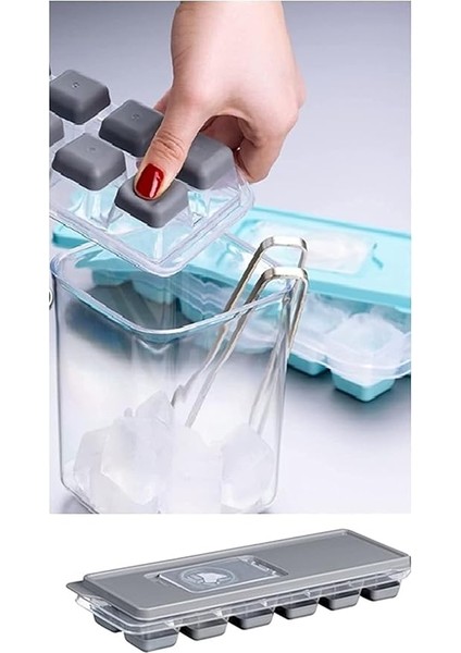 Silikon Tabanlı Buzluk, 12'li Buz Kalıbı, Silikon Tabanlı Buz Kalıbı, Kolay ve Pratik Buz Hazırlama Deneyimi fırsatları