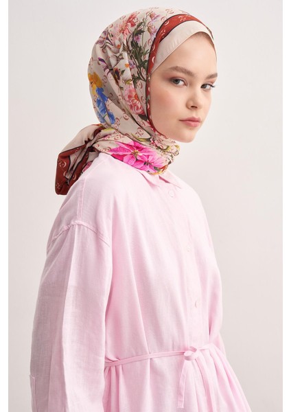 C Krem Monogram Floş Şal