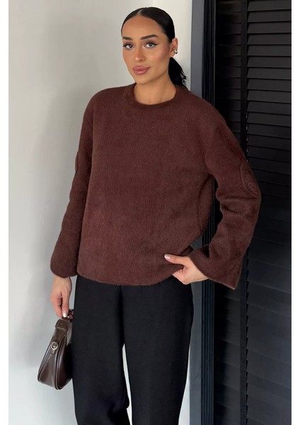 Kadın Bisiklet Yaka Kol Işlemeli Triko Kazak (S-M-L-Xl Beden Uyumludur.) P-00018913 fiyatları