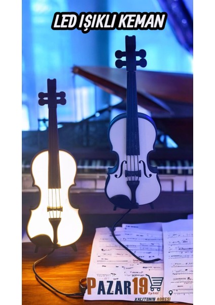 LED Işıklı Dekoratif Keman modelleri