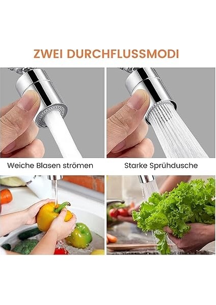 Musluk Havalandırıcı, 2 Püskürtme Fonksiyonu, Musluk Püskürtme Regülatörü, M24 M22 80° Büyük Açı Ayarlanabilir, 360 Derece Döndürülebilir, Çift Fonksiyonlu Su Tasarruflu, Mutfak/banyo Musluğu Için fiyatları
