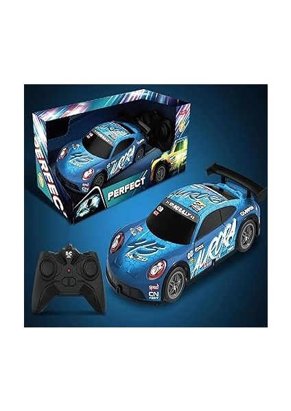 2.4 Ghz Rc Full Fonksiyon LED Işıklı Gövde 1:22 Şarjlı Uzaktan Kumandalı Drift Arabası (Mavi) modelleri