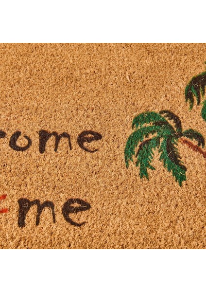 Home Paume Koko Palmiye Desenli Kapı Paspası - Renkli - 40X60 cm modelleri