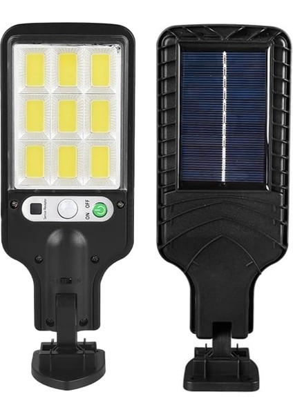 Güneş Enerjili Sokak Lambaları Dış Mekan Otomatik LED Sokak Lambası Su Geçirmez Pır Hareket Sensörü 120 Derece Algılama Bahçeler Için 3 Ayarlanabilir Mod Yollar Şeritler Uzaktan Kumandalı Arka B