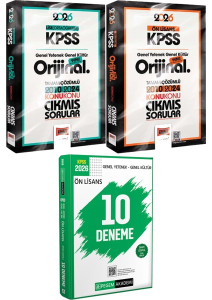 2026 Kpss Lise Ön Lisans Orijinal Çıkmış Sorular 2010-2024 - 2026 Kpss Ön Lisans Çözümlü 10 Deneme