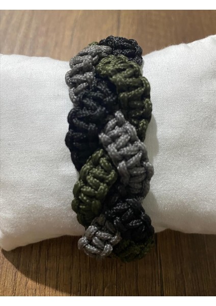 Siyah Gri Haki Özel Örgü Paracord Bileklik modelleri