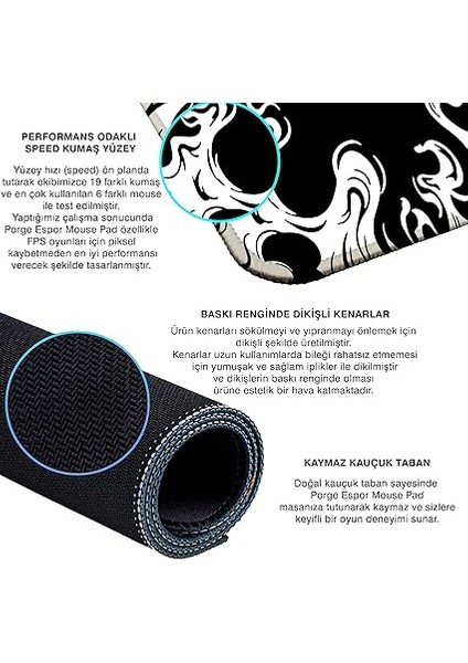 Esports Edition Mouse Pad 48X40 cm Gaming Oyuncu Mousepad (White Dragon, 48X40 cm (3mm Kalınlık)) modelleri