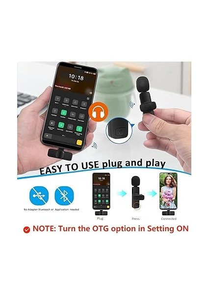 Android Bilgisayar Için Profesyonel Kablosuz Yaka Yaka Mikrofonu - Kablosuz Yönlü Kondenser Kayıt Mikrofonu USB C Arayüzü ile Röportaj Video Podcast Vlog Youtube fırsatları