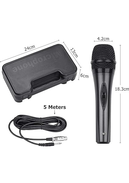 Elde Taşınabilir Kablolu Dinamik Mikrofon Vokal Akustik Enstrümanlar Için Doğru Kardioid Alımı Ayrılabilir Çok Fonksiyonlu Stüdyo Kaydı Podcasting Canlı Yayın Barındırma 5 Xlr Kablo Saklama modelleri