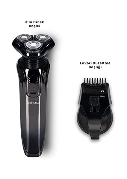 Goldmaster Loft 2in1 Esnek Oynar Başlıklı 3 Yönlü Ipx7 Islak&kuru Şarjlı Traş Makinesi modelleri