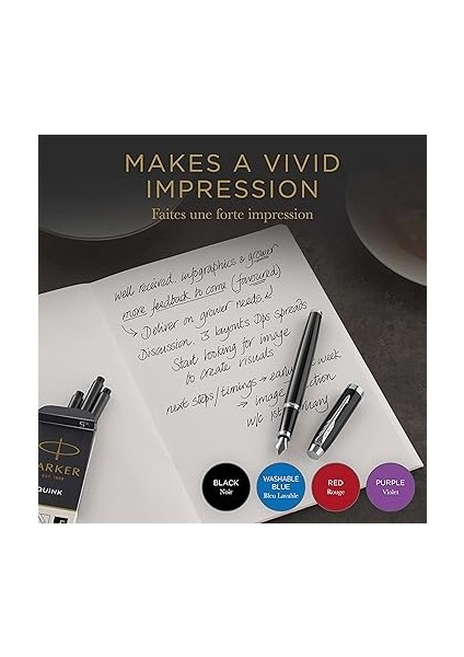 Quink Kısa Dolma Kalem Kartuşu, Yıkanabilir Mavi, 6'lı Kutu fırsatları