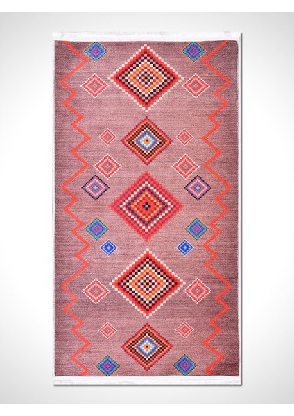 Otantik 3165 Multi Vintage Baskı Halı Silinebilir Yıkanabilir Salon Antre Mutfak Halı Yolluk