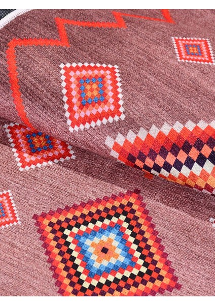 Otantik 3165 Multi Vintage Baskı Halı Silinebilir Yıkanabilir Salon Antre Mutfak Halı Yolluk