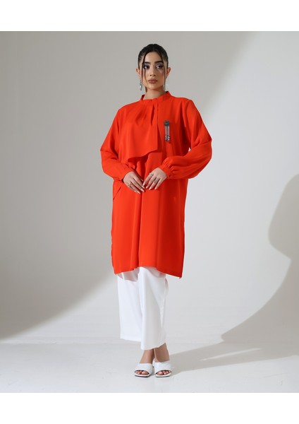 Büyük Beden Pile Kısa Tesettür Tunik