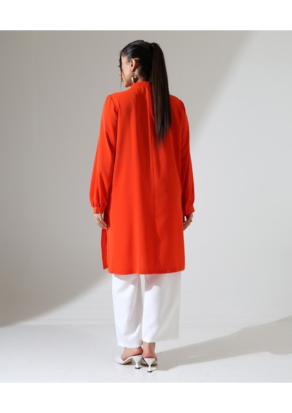 Büyük Beden Pile Kısa Tesettür Tunik