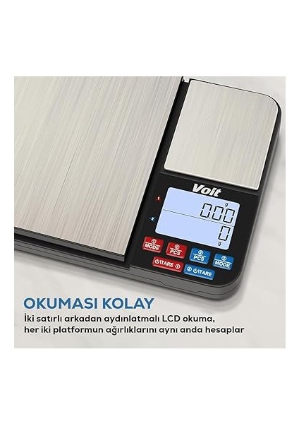 SC21 Hassas Mutfak Terazisi-Lcd Ekranlı Dijital Tartı-Paslanmaz Çelik Mutfak Ölçüm Tartısı 10KG/0,5KG & 1G/0,01G fırsatları