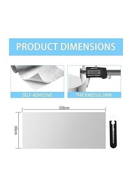 60 x 250 cm Isı Koruma Matı, Kendinden Yapışkanlı, Yapışkan Arka Yüzey, Alüminyum, Cam Elyafı, Levha, Alüminyum, Isı Koruması, Pratik Isı Levhası, Hortum ve Otomatik Kullanım Için fiyatları
