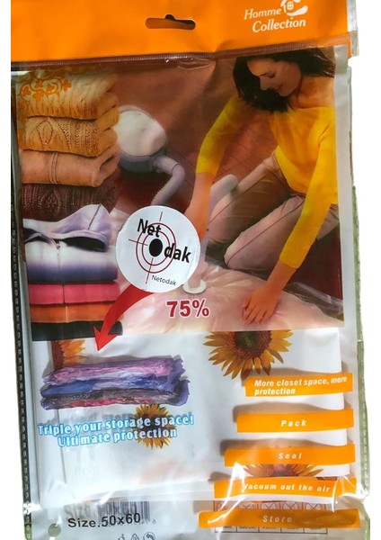 Vakumlu Hurç Poşet Saklama Torbası Hurcu (50X60)