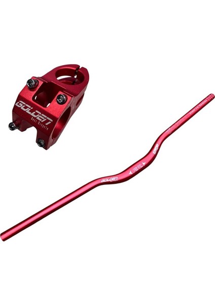 Bisiklet Alüminyum Direksiyon Golden Kısa 40MM Gidon Boğaz Set 78 cm Yedek Parçası Kırmızı Renk modelleri