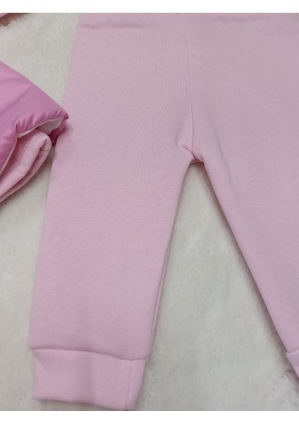 Kız Çocuğu Yelekli Üç Iplik Şardonlu 3 'lü Takım modelleri