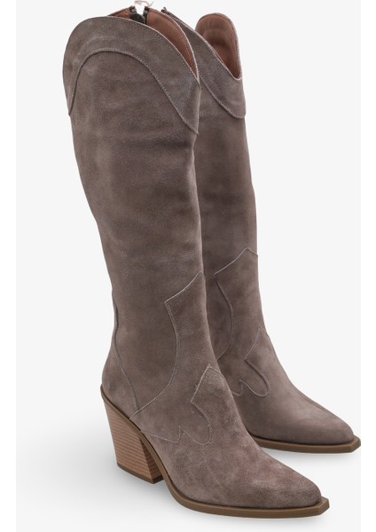 Drayze Kadın Hakiki Deri Günlük Çizme Vizon Süet fiyatları