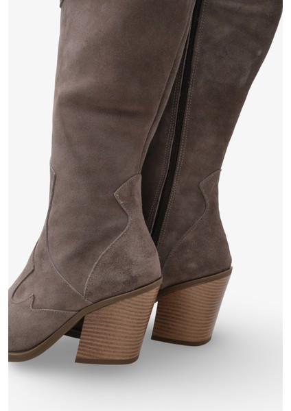 Drayze Kadın Hakiki Deri Günlük Çizme Vizon Süet fırsatları