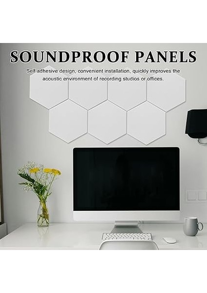 Stüdyo Için 12 Adet Kendinden Yapışkanlı Akustik Panel, Emici Levhalar, Altıgen Geçirmez Duvar Dolgusu, Altıgen Yalıtım Panelleri indirimleri