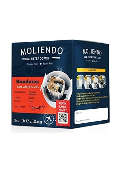 Moliendo Honduras San Marcos Shg Pratik Filtre Kahve 10X10 G