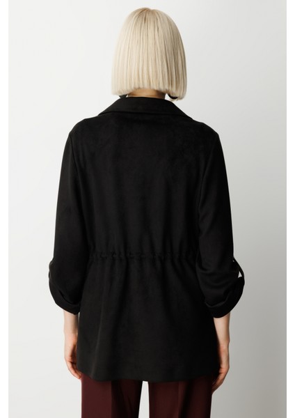 Kadın Kapak Cepli Güderi Ceket 5063 Siyah indirimleri