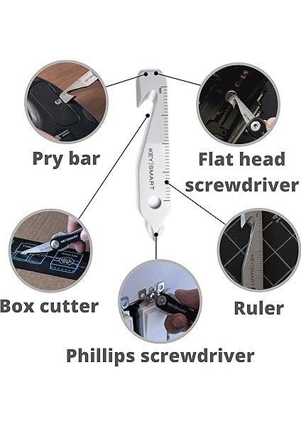 Amaçlı Alet - Kutu Kesici, Pry Bar, Phillips ve Düz Kafa Tornavida 4-In-1 Çok Amaçlı Anahtarlık Aracı modelleri